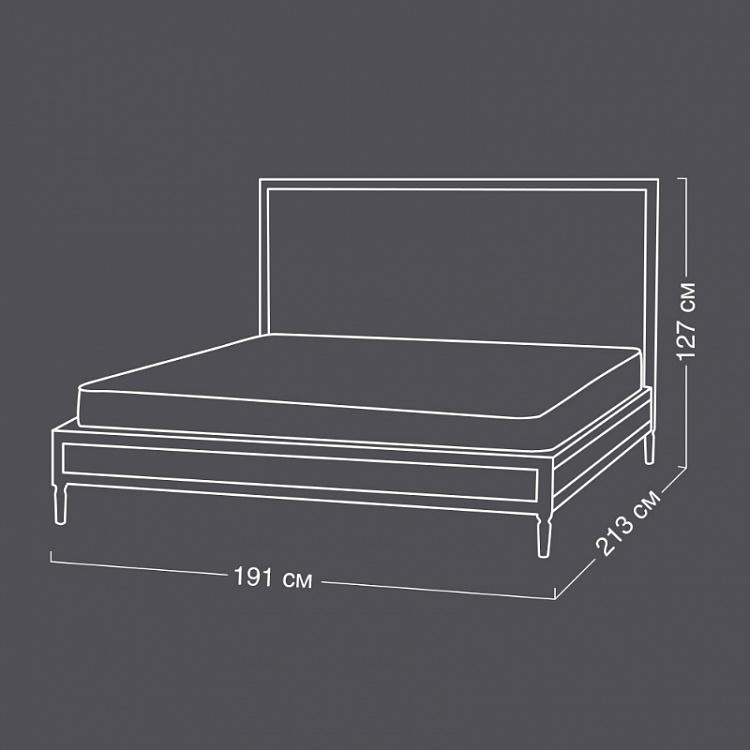 Двуспальная кровать Александра, стираный лён Alexandra Double Bed, CC Linen Stone