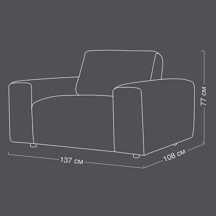 Кресло Pudgie 1 Seater натуральная кожа Buff Burnished Nutmeg - ракурс 15