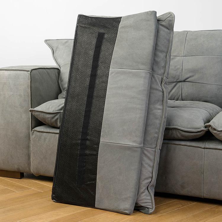 Трёхместный кожаный диван Сити, ножки цвета латуни City 3 Seater, Brass Metal Leather RM