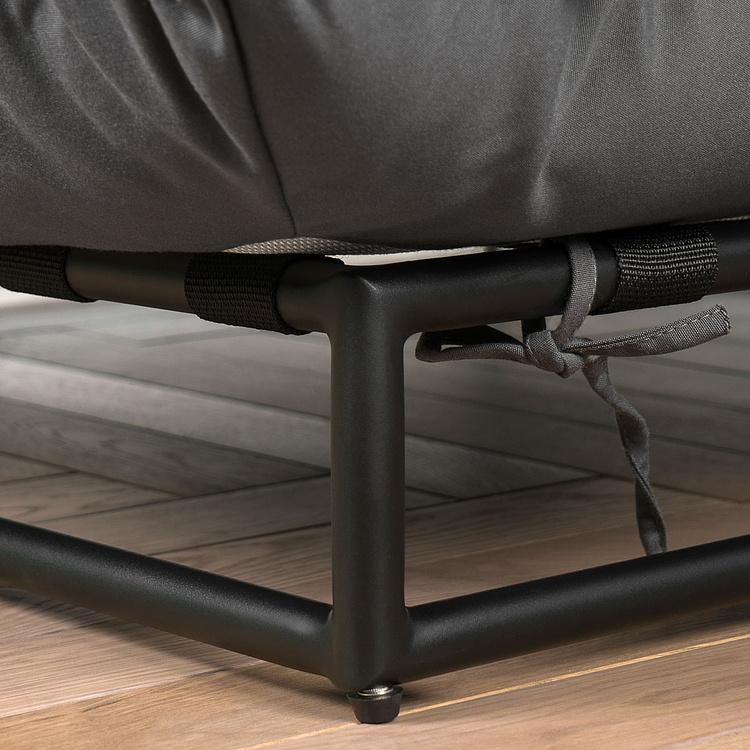 Садовый шезлонг-лежак Coral Lounger, Black акриловая ткань Anthracite Carbon - ракурс 7