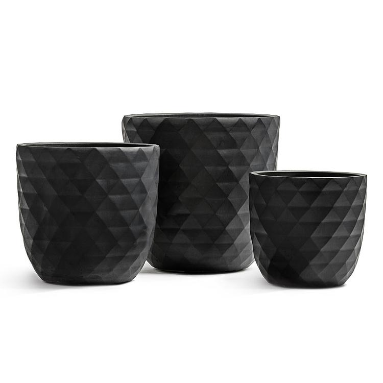 Кашпо Ergo Diamond Bowl Pot Anthracite Medium - ракурс 2