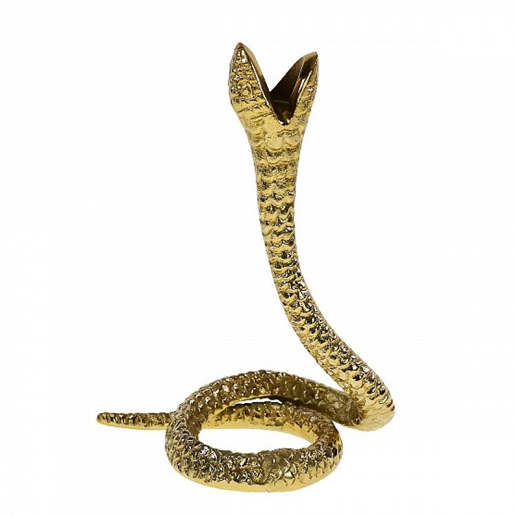 Золотой подсвечник Змея Snake Candle Holder Gold