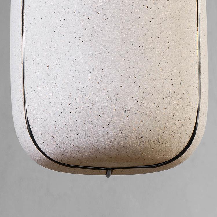 Подвесное серо-белое кашпо-чаша Эффектори Бетон, M Effectory Beton Hanging Bowl White Sand Medium