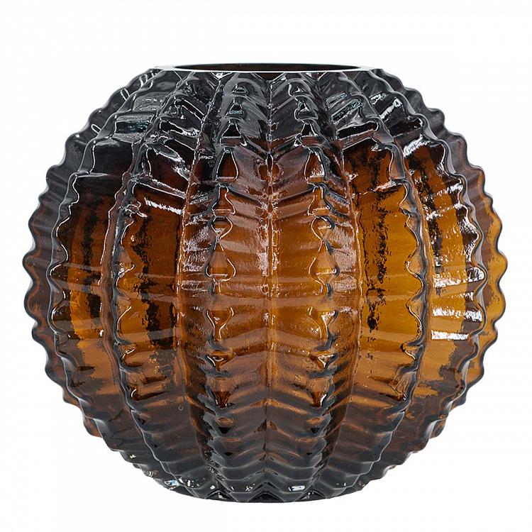 Ваза в форме кактуса цвета янтаря, S Cactus Shape Amber Glass Vase Small