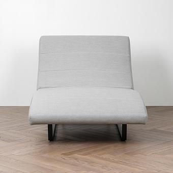 Садовый шезлонг-лежак Wave Lounger, Black акриловая ткань Lead Chine - ракурс 2