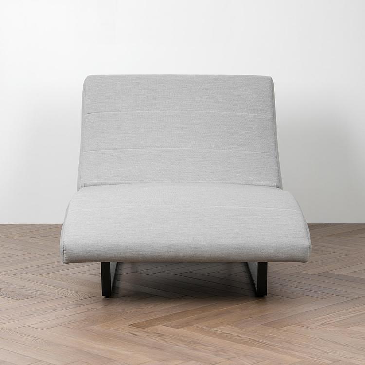 Садовый шезлонг-лежак Wave Lounger, Black акриловая ткань Lead Chine - ракурс 2