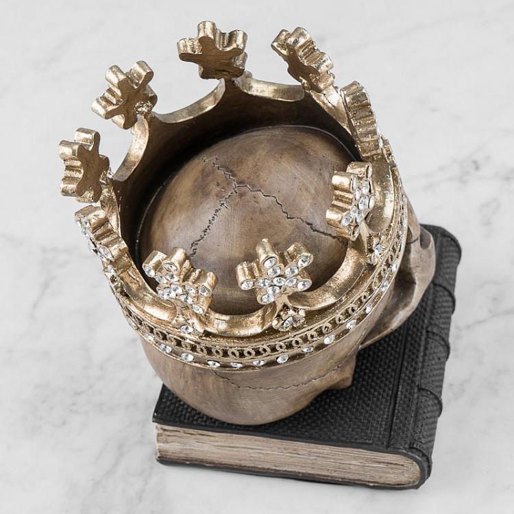 Статуэтка Коронованный череп на книге Skull In Crown On Book