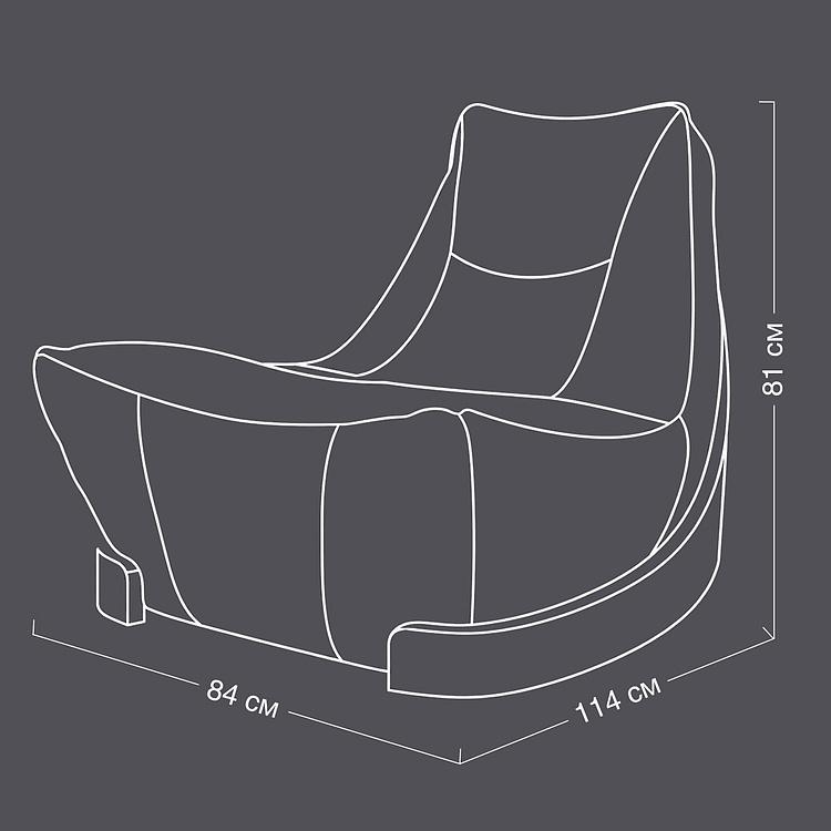 Кресло Nowis 1 Seater, Brushed Steel натуральная кожа Tinossi Sand - ракурс 14