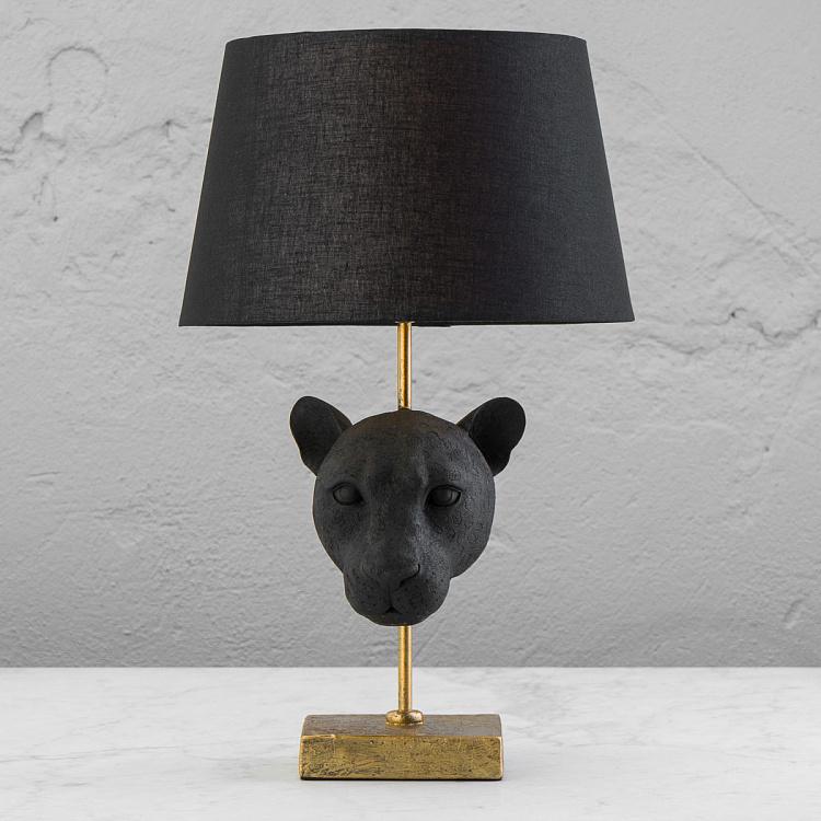 Настольная лампа с чёрным абажуром Чёрная пантера Black Panther Table Lamp With Black Shade