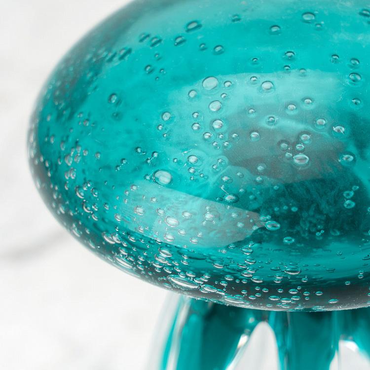 Статуэтка Стеклянная бирюзовая медуза, L Glass Turquoise Jellyfish Large