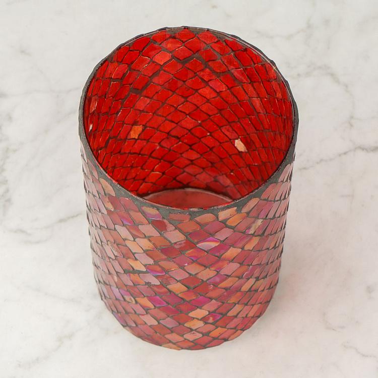 Мозаично-красный подсвечник Mosaic Red Votive Holder