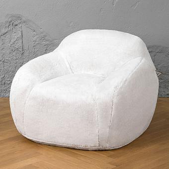 Кресло Snuggy Chair искусственный мех Big Bear White
