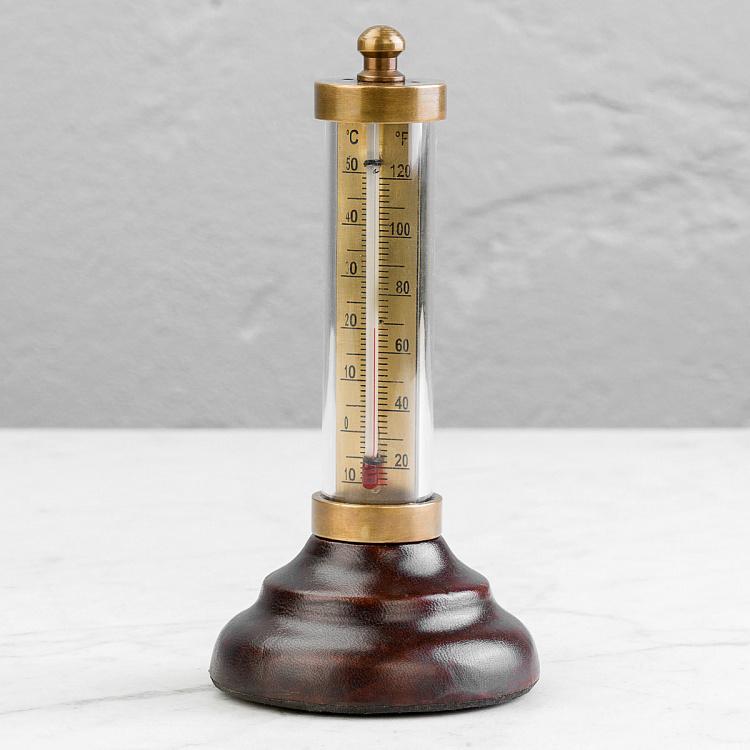 Круглый термометр на кожаной подставке Round Leather Base Thermometer