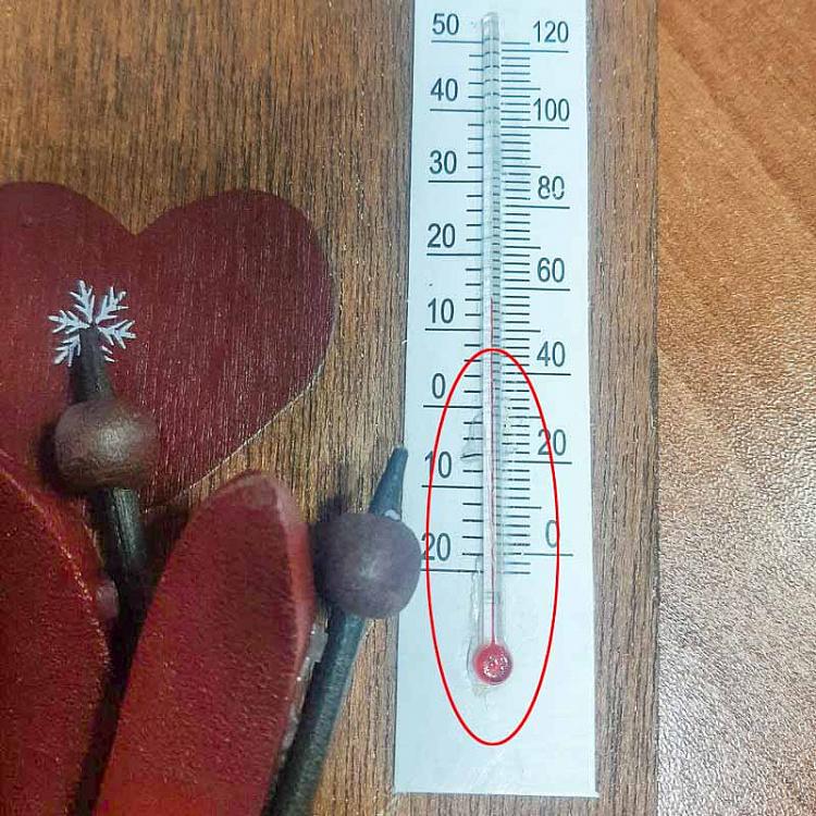 Настенный деревянный термометр с лыжами и снежинками дисконт6 Wooden Thermometer With Ski And Snowflakes 24 cm discount6