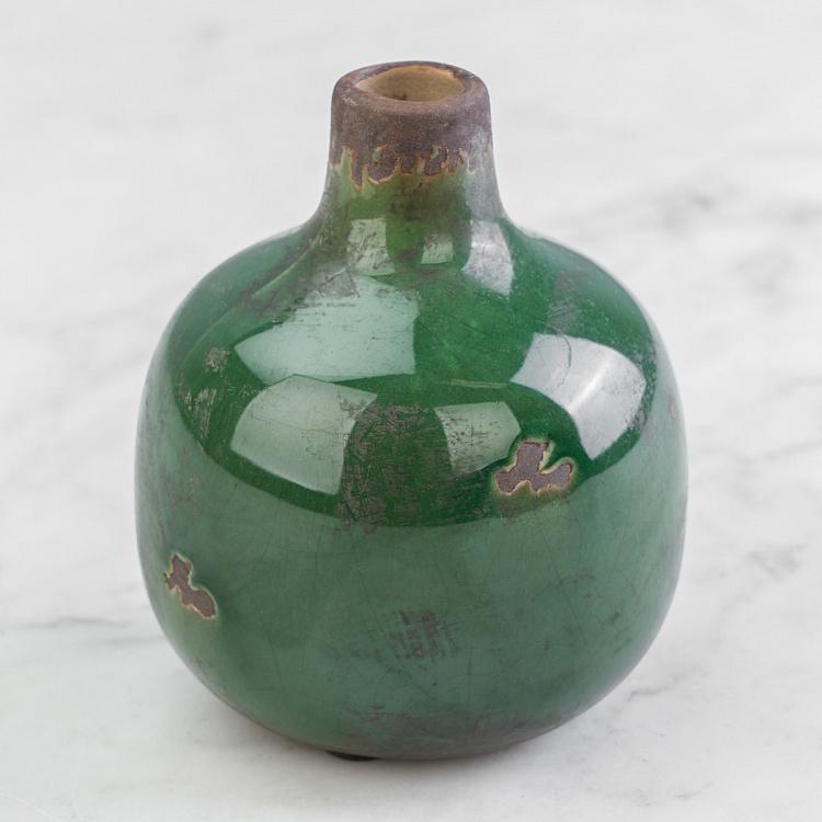 Керамическая зелёная мини-ваза Ceramic Vase Olive Green Mini