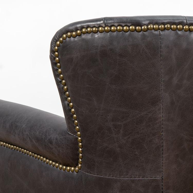Кресло Paul Armchair With Stripes, Black Wood D натуральная кожа Antique Ebony - ракурс 9