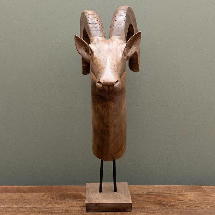 Статуэтка Голова барана, L Ram Head Wood Large