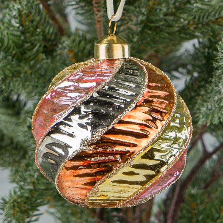 Ёлочная игрушка Твист Glossy Twisted Ball Multicolored 8 cm