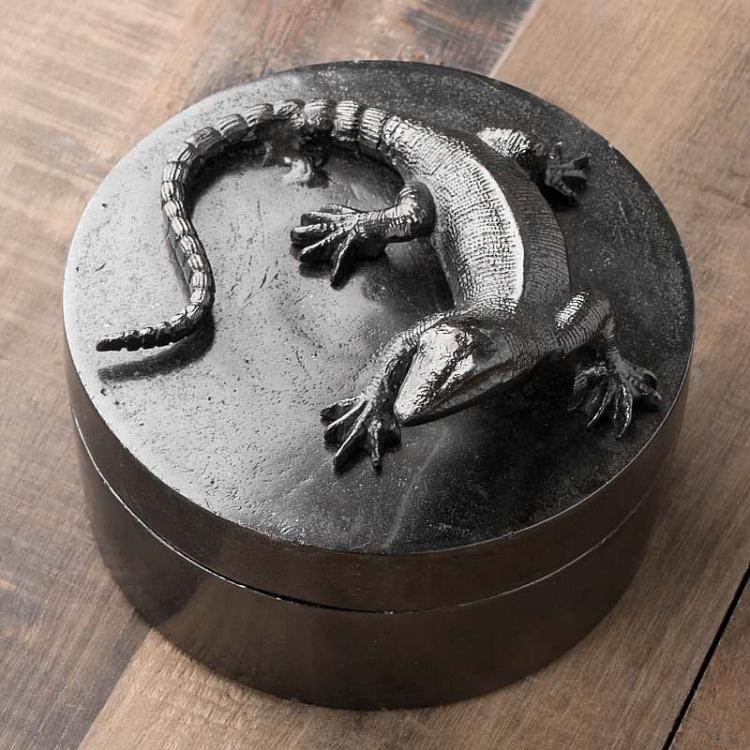 Шкатулка для украшений с ящерицей Metal Box With Lizard Lid