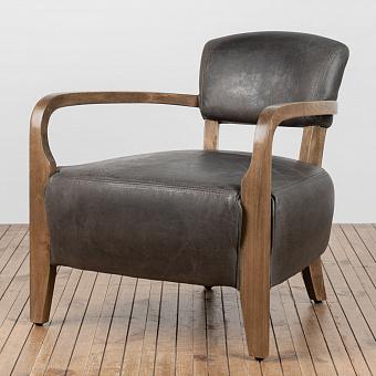 Кресло Cabana Chair, Weathered Oak натуральная кожа Buff Burnished Pewter