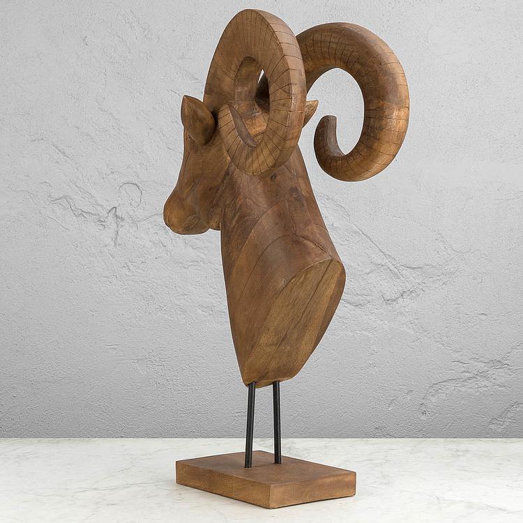 Статуэтка Голова барана, L Ram Head Wood Large