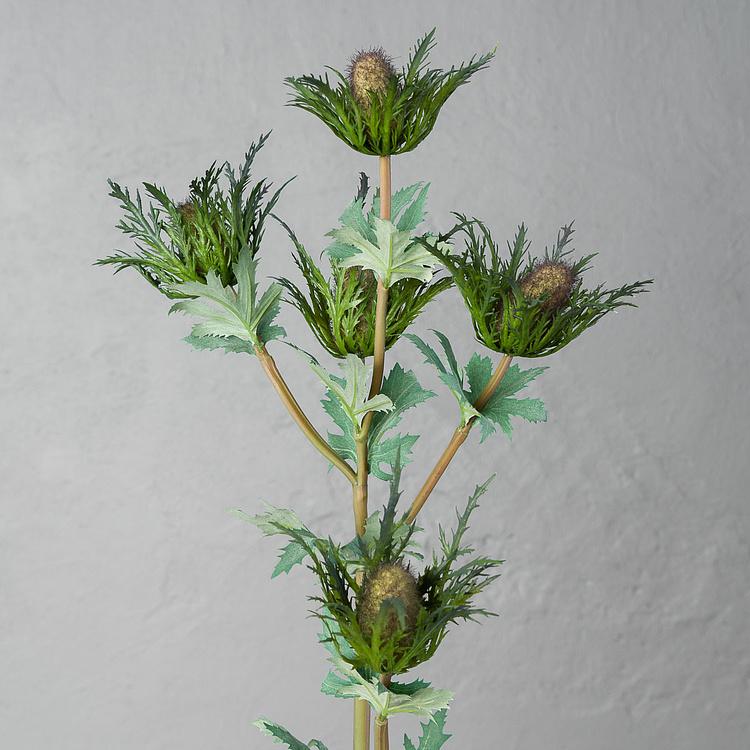 Искусственный дымчато-фиолетово-зелёный эрингиум Гигант Giganteum Eryngium Smoky Purple 75 cm