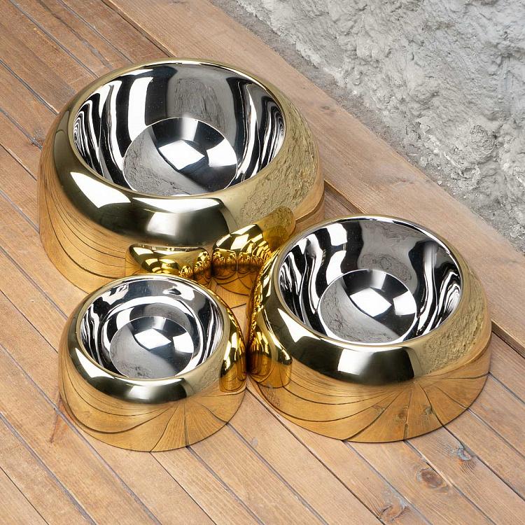 Миска для корма Капри золотого цвета, L Capri Food Bowl Gold Large