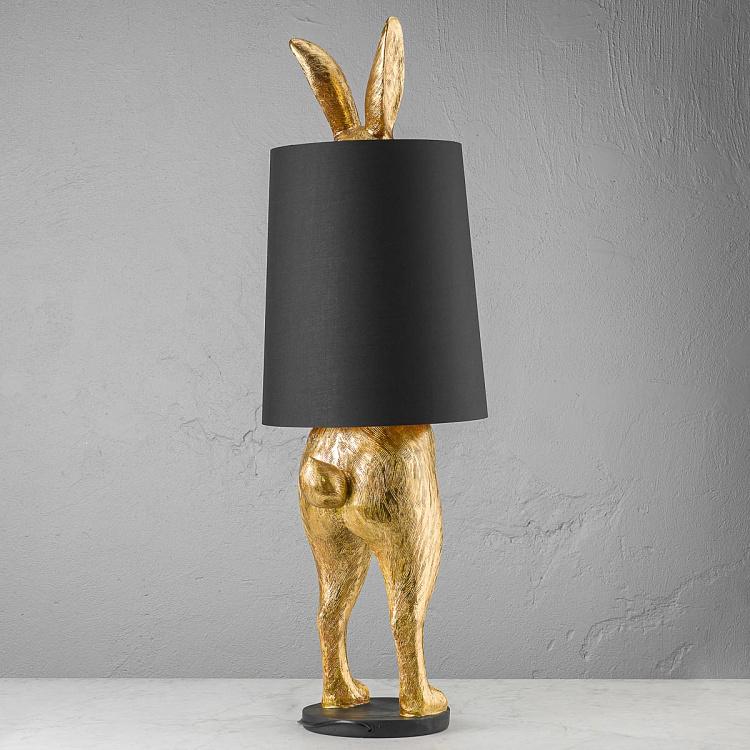 Торшер Робкий кролик с чёрным абажуром Floor Lamp Hiding Bunny Black