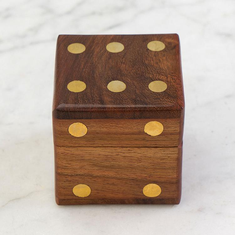 Пять деревянных игральных костей в шкатулке Dice Box With 5 Dices