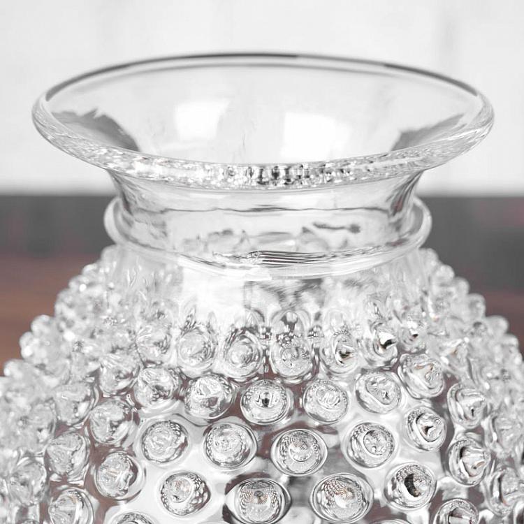 Круглая прозрачная ваза Диамант Round Clear Vase Hobnail