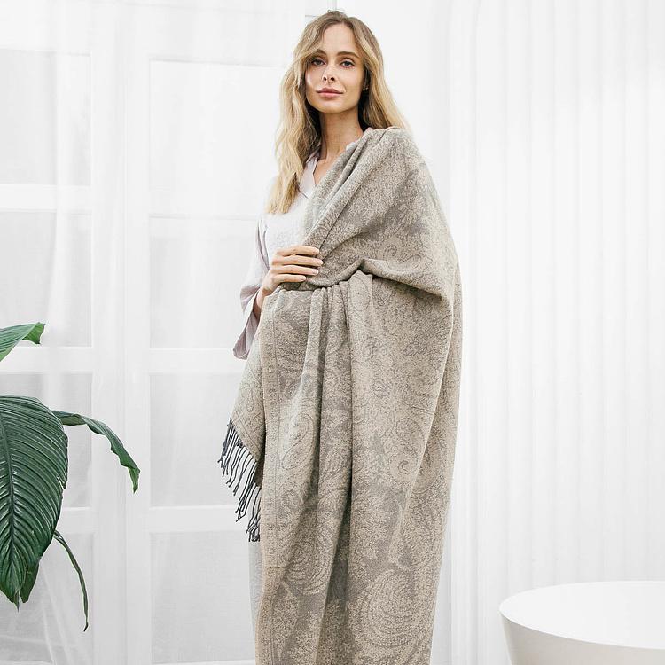 Коричневый хлопковый плед Магнолия, 130x180 см Magnolia Plaid Brown 130x180 cm