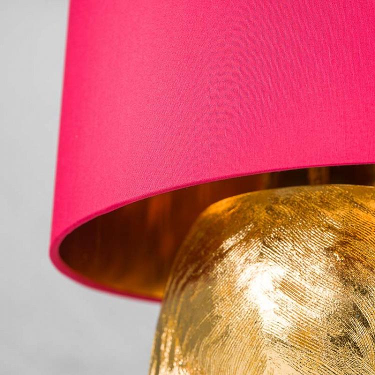 Настольная лампа Робкий кролик с розовым абажуром, M Table Lamp Hiding Bunny Gold Pink