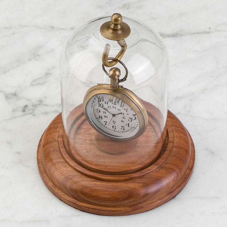 Настольные подвесные часы под куполом Glass Dome With Hanging Clock