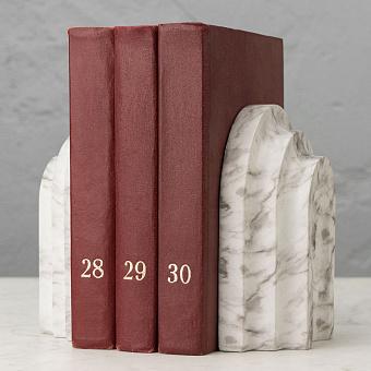 Marble Look Bookends White Grey