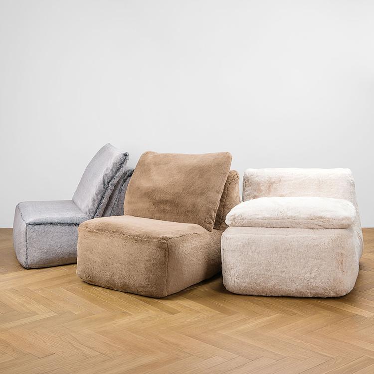 Кресло Lomfy Chair искусственный мех Big Bear Taupe - ракурс 9