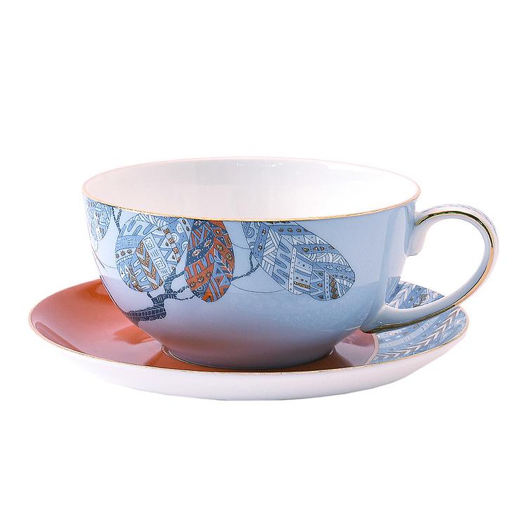 Чайная пара с деревом на кружке Африка Africa Tea Cup And Saucer Tree Blue