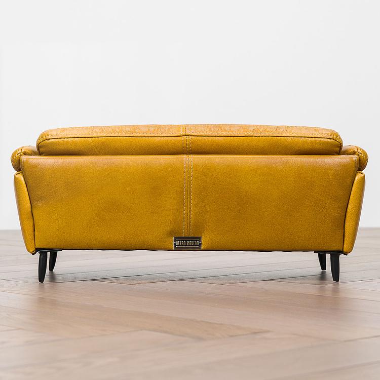 Декоративный мини-диван Mini Dublin 3 Seater RM натуральная кожа Yellow Andalusia - ракурс 4