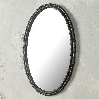 Зеркало Antique Black Bamboo Oval Mirror