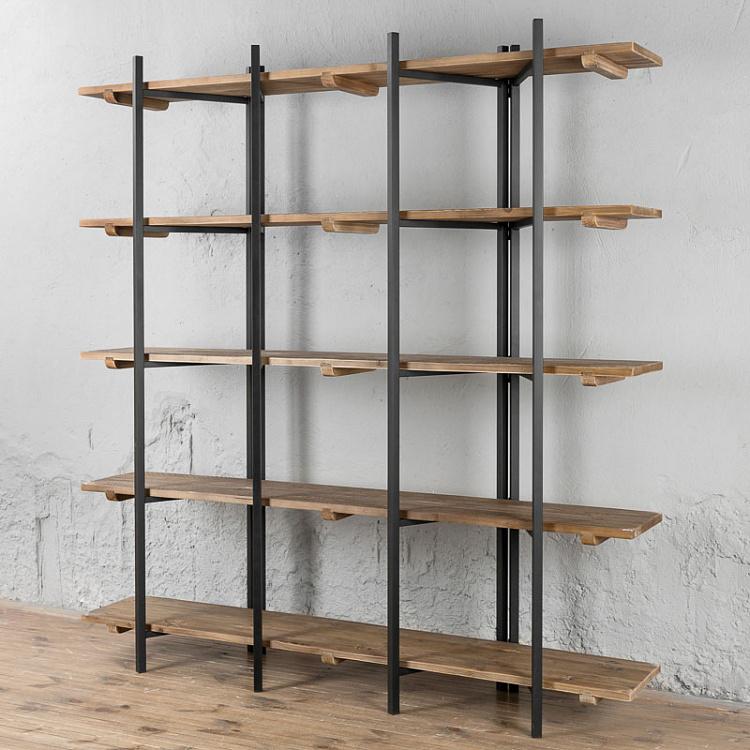 Wooden And Metal Rack With 5 Levels Easy