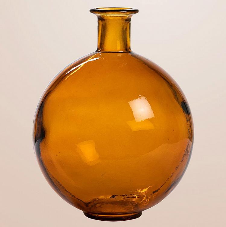 Пузатая высокая оранжевая ваза из переработанного стекла Pot-bellied Recycled Glass Vase Orange High