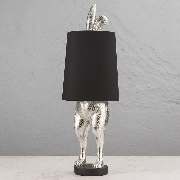 Настольная лампа Робкий кролик с чёрным абажуром Table Lamp Hiding Bunny Black