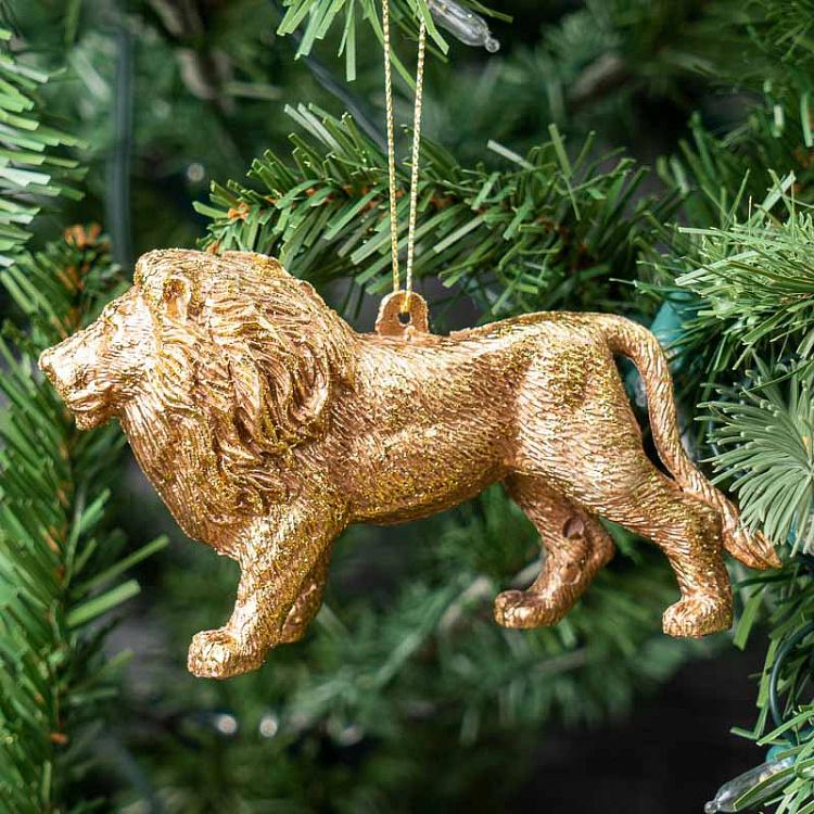 Ёлочная игрушка Золотой лев Hanger Lion Gold 12,5 cm