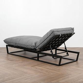 Садовый шезлонг-лежак Reef Lounger, Black акриловая ткань Flanelle - ракурс 4