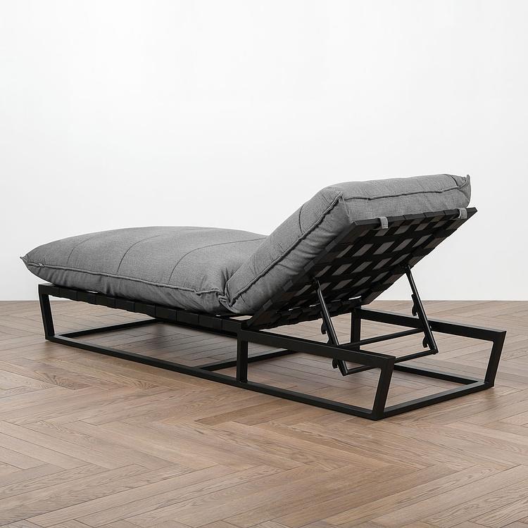Садовый шезлонг-лежак Reef Lounger, Black акриловая ткань Flanelle - ракурс 4