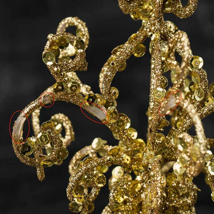 Верхушка на ёлку Люстра с блёстками дисконт Glitter Sequin Chandelier Tree Topper Gold 25,5 cm discount