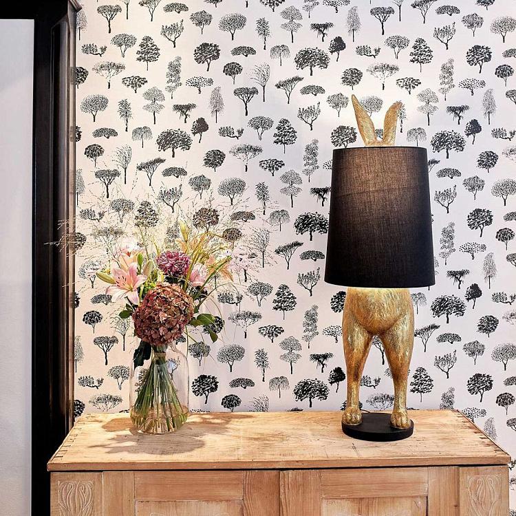 Настольная лампа Робкий кролик с чёрным абажуром Table Lamp Hiding Bunny Black