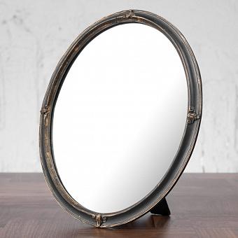 Oval Standing Mirror Black And Gold Anastasie