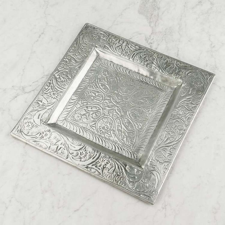 Поднос квадратный серебристый, S Tray Square Silver Small