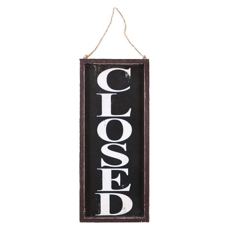 Деревянная табличка Открыто и Закрыто Wood Sign Open And Closed