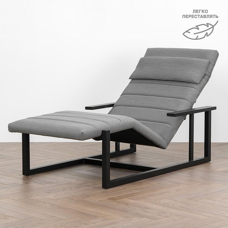 Садовый шезлонг-лежак Roxy Lounger, Black акриловая ткань Flanelle